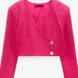 Zara pink structured crop top